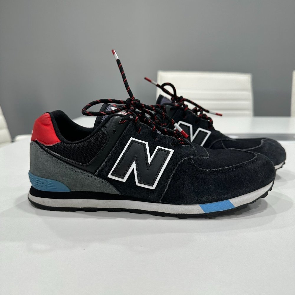 New Balance 574 Shoes - Black/Velocity Red Big Kids